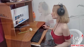 Blonde with big tits sucks and riding on big cock to cum in mouth