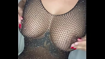 In black lingerie and shiny fishnet bodystrocking claudia bavel
