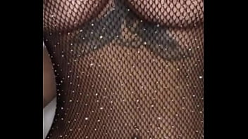 In black lingerie and shiny fishnet bodystrocking claudia bavel
