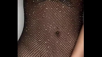 In black lingerie and shiny fishnet bodystrocking claudia bavel
