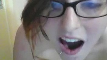 Nerdy busty chick naked and camming