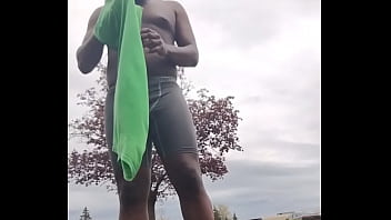 Taking an exercise routine i learned indoors and privately practicing it outdoors 2