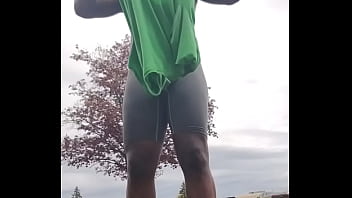 Taking an exercise routine i learned indoors and privately practicing it outdoors 2