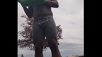Taking an exercise routine i learned indoors and privately practicing it outdoors 2 Taking an exercise routine i learned indoors and privately practicing it outdoors 2