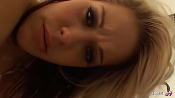 Blonde beauty girl mandy foxxx with nice bouncing ass pick up for hard no condom casting fuck by older guy