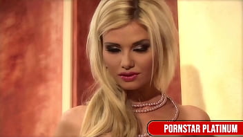 Blonde bombshell caylian curtis rubs her big tits & tight pussy