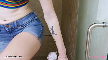 Gorgeous skinny model took a shower