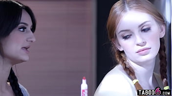 Milf teacher shows two bratty teens whats up in a wild lesbian 3some