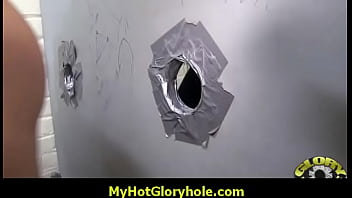 Interracial gloryhole white whore and a black dude 19