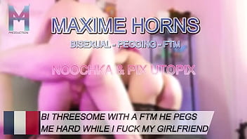 Double pénétration de plaisir je glisse entre leurs deux chattes en feu pixutopix et noochka2 me supplient de l