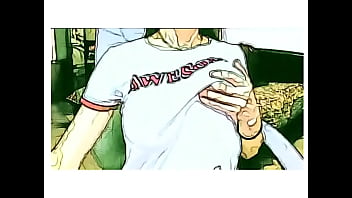 Amateur girl show things in cartoon style