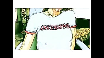 Amateur girl show things in cartoon style