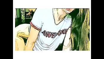 Amateur girl show things in cartoon style