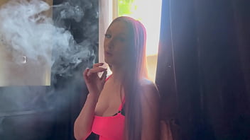 European milf artemisia love sexy smoker by the windowsill