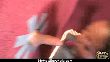 White milf sucking and licking a black cock 13