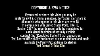 Teal conrad takes her time to fuck herself with a green dildo