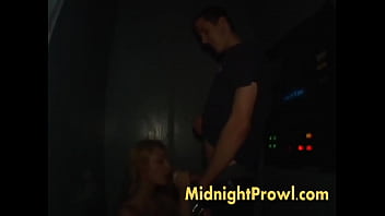 Sexy blonde pornstar goes to sex shop and licks some butt