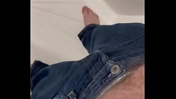 Pissing in jeans in the shower