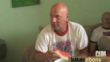 Dp with german ebony bukkake t