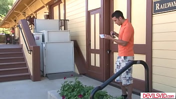 Busty girlfriend aubrey addams sent her boyfriend a nude photo for him to get home early the guy dives in and licks her pussy before doing her anal