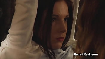 Busty big boobs lesbian mistress fingering herself and orgasms