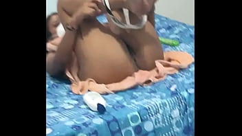 I record my stepsister changing clothes but she ends up masturbating