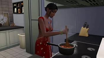 Indian stepmother goes to her stepson's room to apologize for arguing with him because he caught him masturbating india creampie