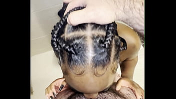 Thick black girl fucked in the shower & drinks piss