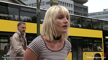 German Blonde Babe Uma Masome Electro Shocked With Remote Controled Device In Public Then Group Anal Fucked By Huge Cocks In The Middle Of The Night Outdoor thumbnail