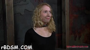 Nude blonde sweetie in bra is masturbating