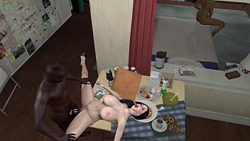 3d horny slut have cuckold sex with her bbc boss