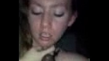 Random white girl blows bbc in his car