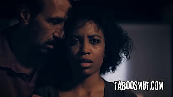 Black babe rides on a hard cock after the photo session