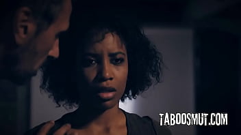 Black babe rides on a hard cock after the photo session