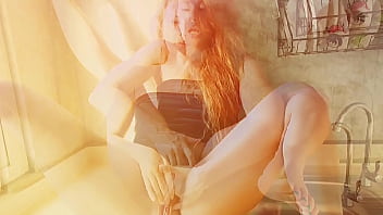 Pussy playing on table in my kitchen