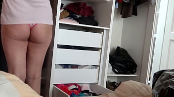 The maid's stepson gives me a big cumshot in my ass i love his big cock