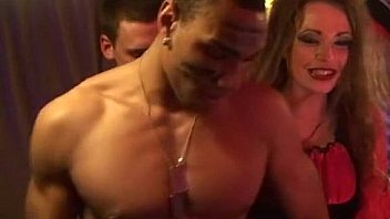 Costumed men fuck babe at the halloween college sex party