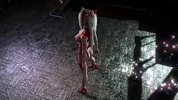 Petite japanese princess in lewd burgundy lingerie posling solo at midnight