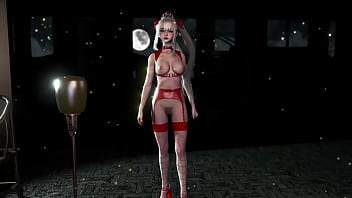 Petite japanese princess in lewd burgundy lingerie posling solo at midnight