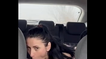 He gave her an intense orgasm in the car and she swallowed all his sperm