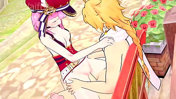 Charlotte has sex after getting horny during an interview genshin impact hentai