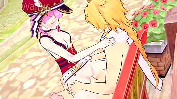 Charlotte has sex after getting horny during an interview genshin impact hentai