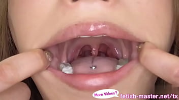 Japanese asian tongue spit fetish