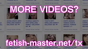 Japanese asian tongue spit fetish