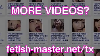 Japanese asian tongue spit fetish