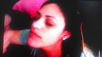 Latina wife taking a big dick facial