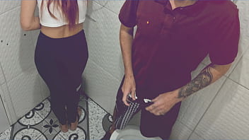 Slut being fucked by a stranger in the bathroom of a bar