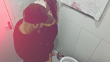 Slut being fucked by a stranger in the bathroom of a bar
