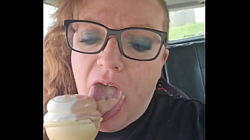 Bbw enjoying a nice cone