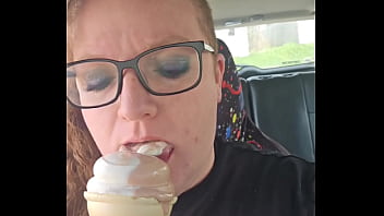 Bbw enjoying a nice cone